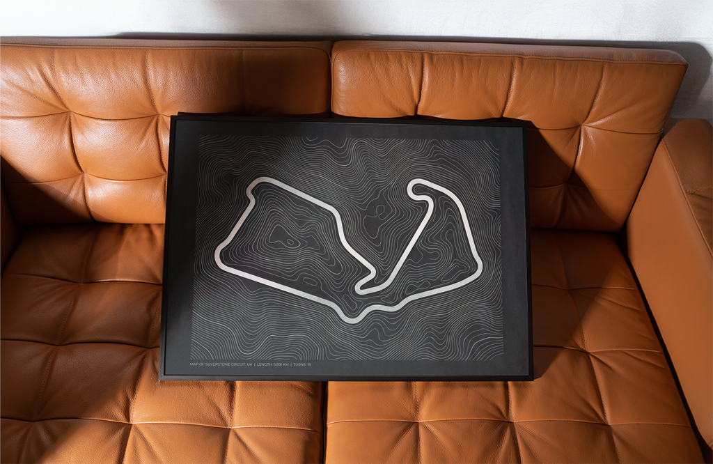 Map of Silverstone Circuit - Topographic Style Track