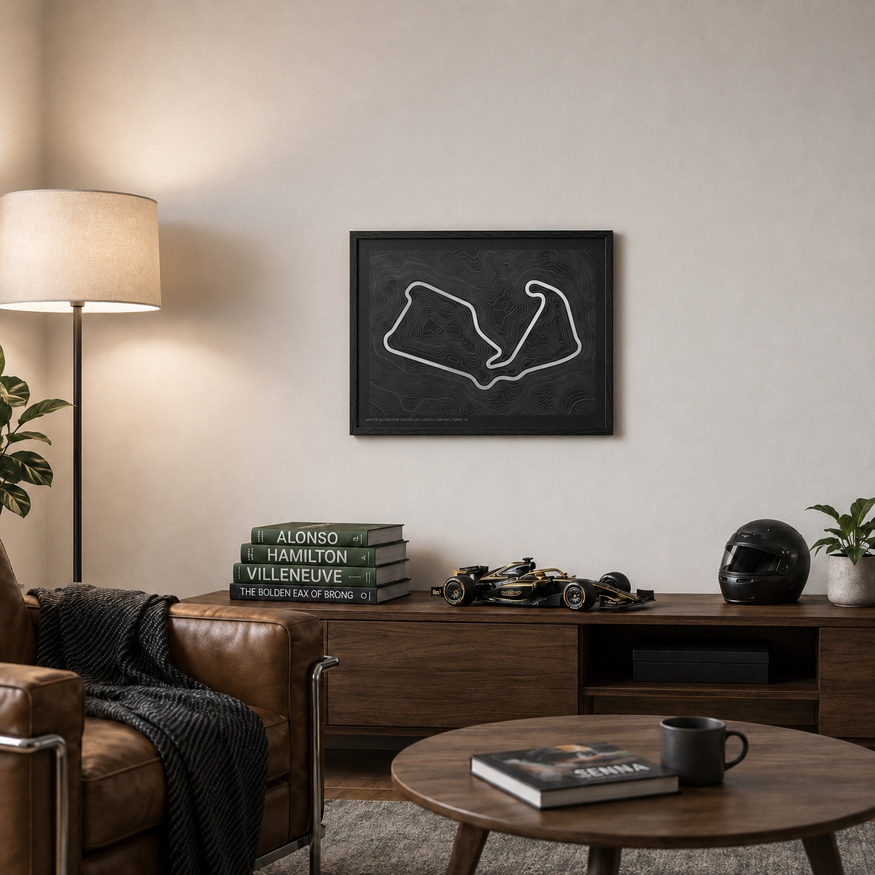 Map of Silverstone Circuit - Topographic Style Track