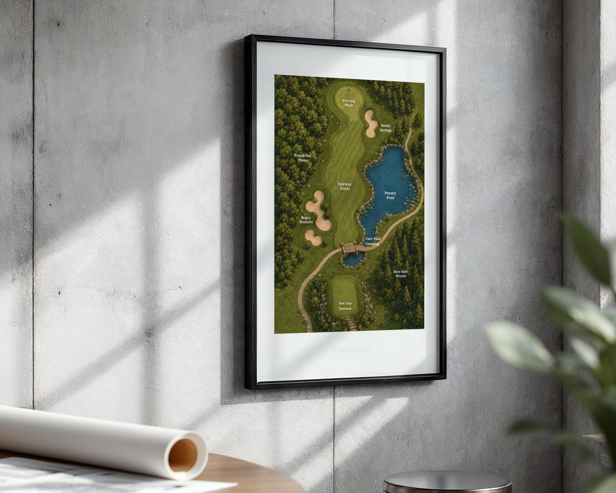 Rough Royale - Battle Royale Map Inspired Golf Print